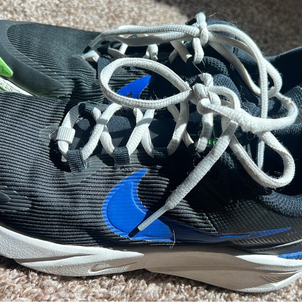 Nike Kids Black Sneakers with Blue and Green Accents